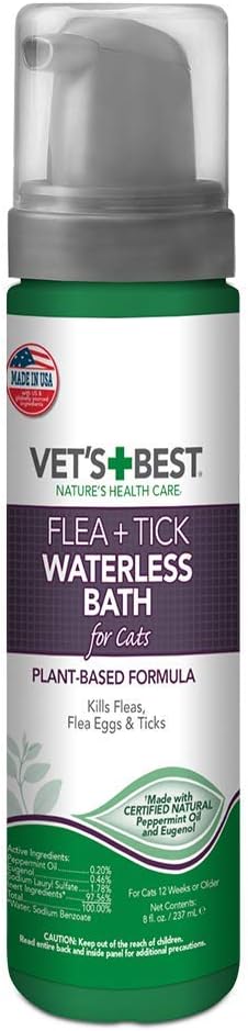  Vet’s Best Flea & Tick Waterless Bath Foam for Cats