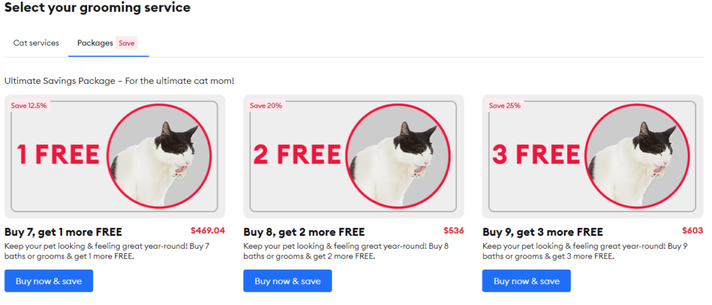 PetSmart cat grooming coupon page