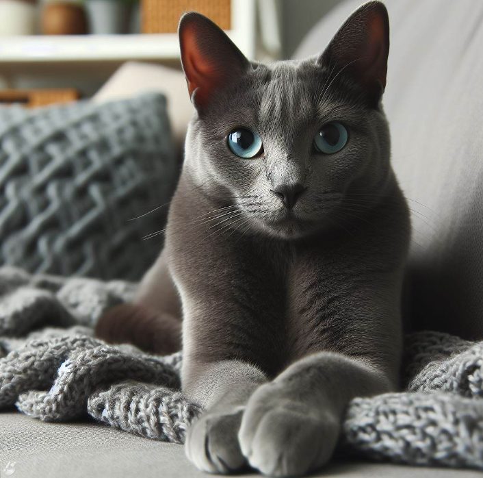 Russian Blue cat are low maintenance cats for apartments